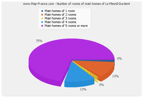 Number of rooms of main homes of Le Mesnil-Durdent